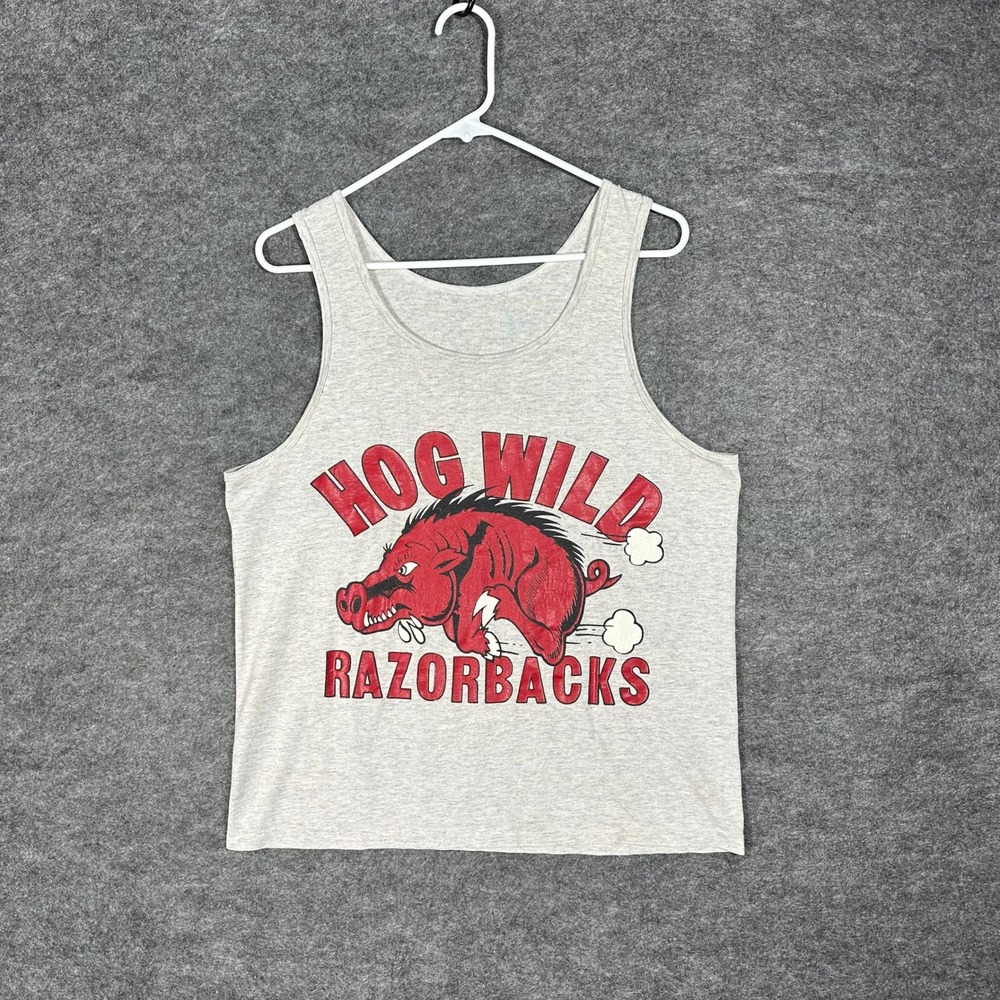 Arkansas Razorbacks Vintage 90s‎ Single Stitch Hog Wild Mens Tank Top Size Small